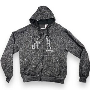 Dimco Apparel Newport RI Black/White Full Zip/Drawstring XL Fleece Hoodie